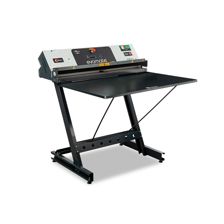 Embaladora a vacuo automatico Evomatic mesa aberta alongada imagem lateral