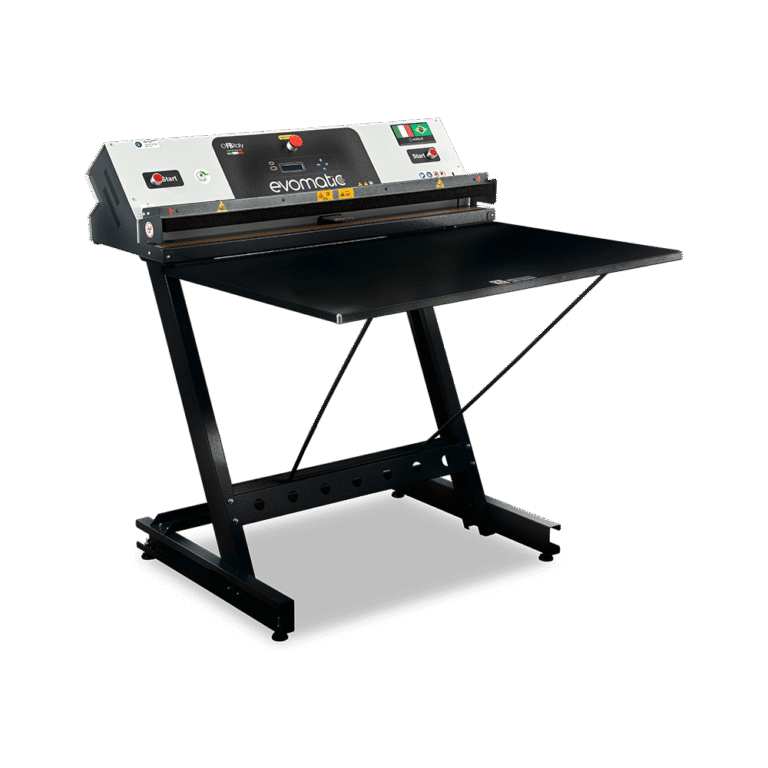 Embaladora a vacuo automatico Evomatic mesa aberta alongada imagem lateral min